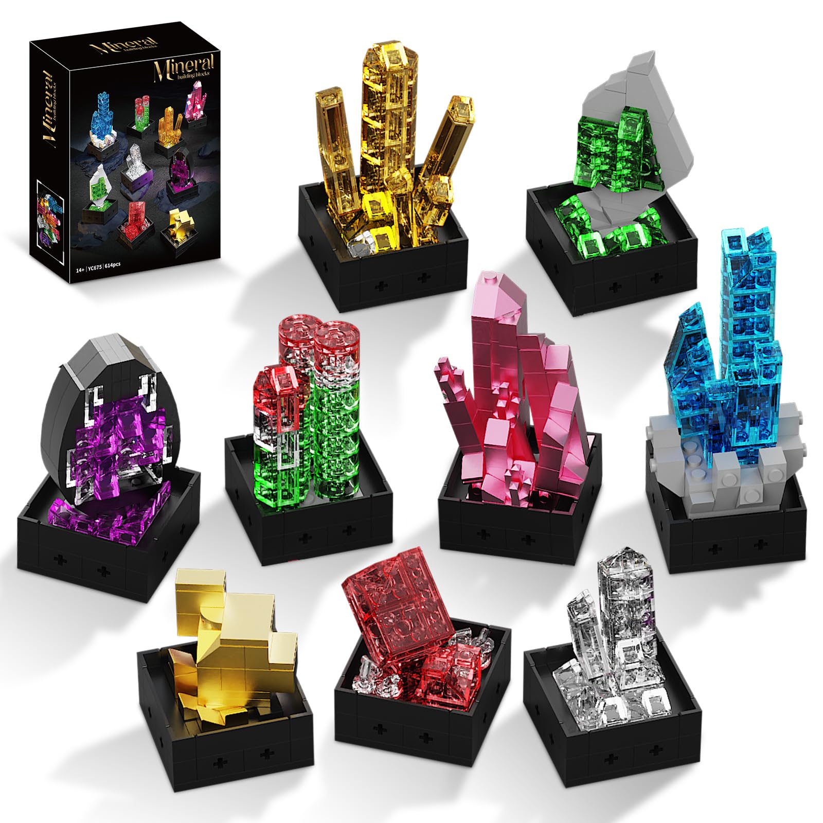 Amazon.com: Mineral Building Block Set for Adults, 9 Pack Geology